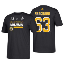 Boston Bruins #63 Brad Marchand 2018 Stanley Cup Playoffs Black Participant Adidas T-shirt