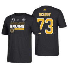 Boston Bruins #73 Charlie McAvoy 2018 Stanley Cup Playoffs Black Participant Adidas T-shirt