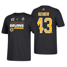 Boston Bruins #43 Danton Heinen 2018 Stanley Cup Playoffs Black Participant Adidas T-shirt