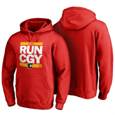 Mens Calgary Flames Red RUN-CTY Pullover Hoodie