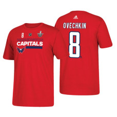 Washington Capitals #8 Alex Ovechkin 2018 Stanley Cup Playoffs Red Participant Adidas T-shirt