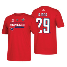 Washington Capitals #29 Christian Djoos 2018 Stanley Cup Playoffs Red Participant Adidas T-shirt