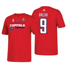 Washington Capitals #9 Dmitry Orlov 2018 Stanley Cup Playoffs Red Participant Adidas T-shirt