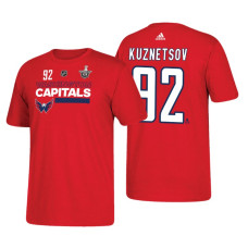 Washington Capitals #92 Evgeny Kuznetsov 2018 Stanley Cup Playoffs Red Participant Adidas T-shirt