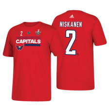 Washington Capitals #2 Matt Niskanen 2018 Stanley Cup Playoffs Red Participant Adidas T-shirt