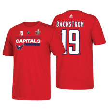 Washington Capitals #19 Nicklas Backstrom 2018 Stanley Cup Playoffs Red Participant Adidas T-shirt