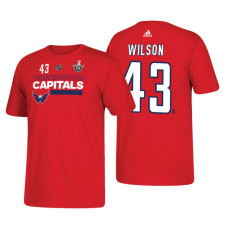 Washington Capitals #43 Tom Wilson 2018 Stanley Cup Playoffs Red Participant Adidas T-shirt