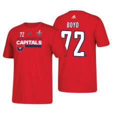 Washington Capitals #72 Travis Boyd 2018 Stanley Cup Playoffs Red Participant Adidas T-shirt