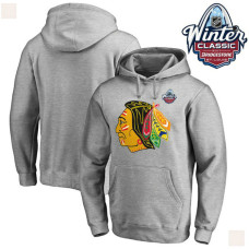 Mens Chicago Blackhawks Heather Gray 2017 Winter Classic Pullover Hoodie