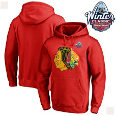 Mens Chicago Blackhawks Red 2017 Winter Classic Logo Hoodie