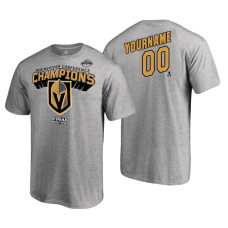 Vegas Golden Knights #00 Custom 2018 Western Conference Champions Heather Gray T-Shirt