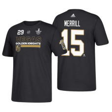 Vegas Golden Knights #15 Jon Merrill 2018 Stanley Cup Playoffs Black Participant Adidas T-Shirt