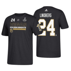 Vegas Golden Knights #24 Oscar Lindberg Adidas Black 2018 Stanley Cup Final Bound T-shirt