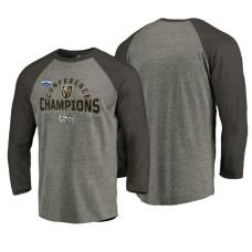 Vegas Golden Knights # 2018 Western Conference Champions Heather Gray Boarding Tri-Blend Raglan Long Sleeve T-Shirt