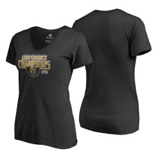 Women's Vegas Golden Knights 2018 Western Conference Champions Black Interference V-Neck T-Shirt