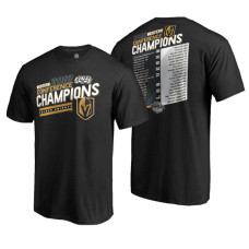 Youth Vegas Golden Knights 2018 Western Conference Champions Black Shorthanded Roster T-Shirt