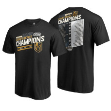 Vegas Golden Knights # 2018 Western Conference Champions Black Shorthanded Roster T-Shirt