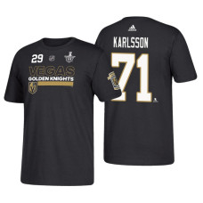 Vegas Golden Knights #71 William Karlsson 2018 Stanley Cup Playoffs Black Participant Adidas T-Shirt