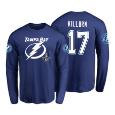 Tampa Bay Lightning #17 Alex Killorn 2018 Stanley Cup Playoffs Royal Long Sleeve T-Shirt