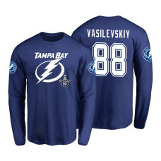 Tampa Bay Lightning #88 Andrei Vasilevskiy 2018 Stanley Cup Playoffs Royal Long Sleeve T-Shirt