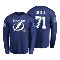 Tampa Bay Lightning #71 Anthony Cirelli 2018 Stanley Cup Playoffs Royal Long Sleeve T-Shirt