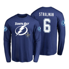 Tampa Bay Lightning #6 Anton Stralman 2018 Stanley Cup Playoffs Royal Long Sleeve T-Shirt