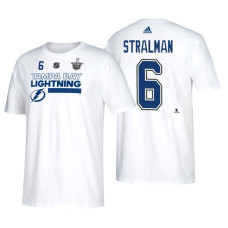 Tampa Bay Lightning #6 Anton Stralman 2018 Stanley Cup Playoffs White Participant Adidas T-Shirt