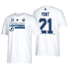 Tampa Bay Lightning #21 Brayden Point 2018 Stanley Cup Playoffs White Participant Adidas T-Shirt