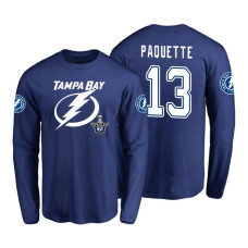 Tampa Bay Lightning #13 Cedric Paquette 2018 Stanley Cup Playoffs Royal Long Sleeve T-Shirt