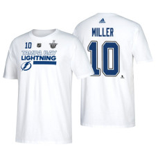 Tampa Bay Lightning #10 J.T. Miller 2018 Stanley Cup Playoffs White Participant Adidas T-Shirt