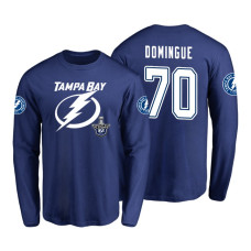 Tampa Bay Lightning #70 Louis Domingue 2018 Stanley Cup Playoffs Royal Long Sleeve T-Shirt