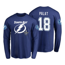 Tampa Bay Lightning #18 Ondrej Palat 2018 Stanley Cup Playoffs Royal Long Sleeve T-Shirt