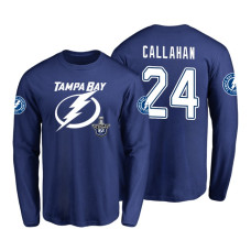 Tampa Bay Lightning #24 Ryan Callahan 2018 Stanley Cup Playoffs Royal Long Sleeve T-Shirt