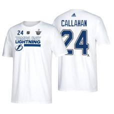 Tampa Bay Lightning #24 Ryan Callahan 2018 Stanley Cup Playoffs White Participant Adidas T-Shirt