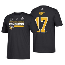 Pittsburgh Penguins #17 Bryan Rust 2018 Stanley Cup Playoffs Black Participant Adidas T-shirt