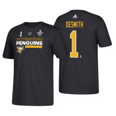 Pittsburgh Penguins #1 Casey DeSmith 2018 Stanley Cup Playoffs Black Participant Adidas T-shirt