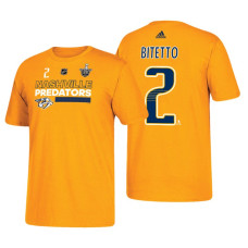 Nashville Predators #2 Anthony Bitetto 2018 Stanley Cup Playoffs Gold Participant Adidas T-shirt