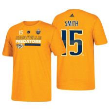 Nashville Predators #15 Craig Smith 2018 Stanley Cup Playoffs Gold Participant Adidas T-shirt