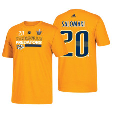 Nashville Predators #20 Miikka Salomaki 2018 Stanley Cup Playoffs Gold Participant Adidas T-shirt