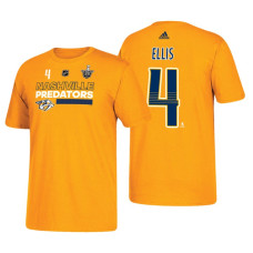 Nashville Predators #4 Ryan Ellis 2018 Stanley Cup Playoffs Gold Participant Adidas T-shirt