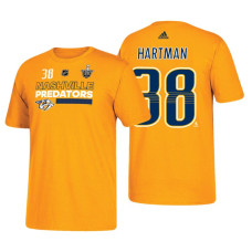 Nashville Predators #38 Ryan Hartman 2018 Stanley Cup Playoffs Gold Participant Adidas T-shirt