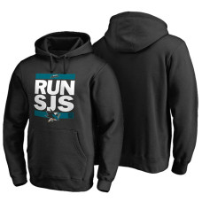 Mens San Jose Sharks Black RUN-CTY Pullover Hoodie