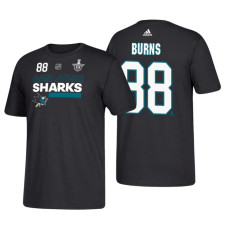 San Jose Sharks #88 Brent Burns 2018 Stanley Cup Playoffs Black Participant Adidas T-Shirt