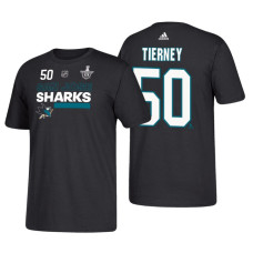 San Jose Sharks #50 Chris Tierney 2018 Stanley Cup Playoffs Black Participant Adidas T-Shirt