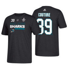 San Jose Sharks #39 Logan Couture 2018 Stanley Cup Playoffs Black Participant Adidas T-Shirt