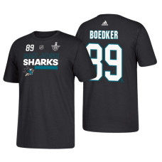 San Jose Sharks #89 Mikkel Boedker 2018 Stanley Cup Playoffs Black Participant Adidas T-Shirt