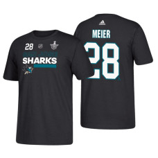 San Jose Sharks #28 Timo Meier 2018 Stanley Cup Playoffs Black Participant Adidas T-Shirt