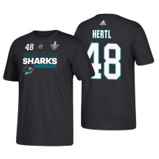 San Jose Sharks #48 Tomas Hertl 2018 Stanley Cup Playoffs Black Participant Adidas T-Shirt