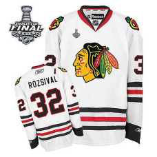 Chicago Blackhawks Michal Rozsival #32 White 2015 Stanley Cup Away Jersey