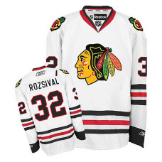 Chicago Blackhawks Michal Rozsival #32 White Away Jersey